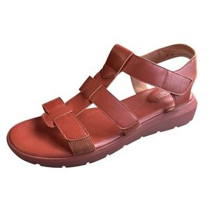 Rockport Abbie Brown T-Strap Fisherman Sandals Size 10